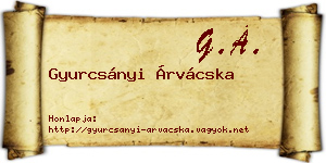 Gyurcsányi Árvácska névjegykártya
