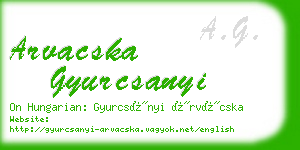 arvacska gyurcsanyi business card